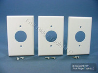 3 Leviton MIDWAY White 1.406" Receptacle Wallplates Single Outlet Cover 80504-W