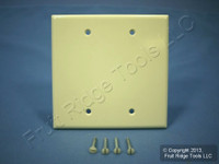 New Leviton Almond 2-Gang Blank MIDWAY Plastic Box-Mount Wallplate Cover 80525-A