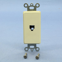 New Leviton Almond Decora Phone Jack Telephone Wall Plate 6-Position 4-Conductor Type 625 Screw Terminal 40649-A