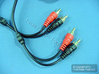 Leviton 6 Ft Audio Stereo Video Dubbing Transfer Patch Cable GOLD RCA Plug Shielded C5451-6GO