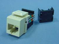 Leviton Ivory Quickport 8-Wire Voice Grade Snap-In Phone Jack RJ45 Telephone 41108-RI8