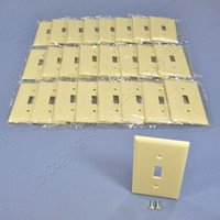 25 Cooper RESIDENTIAL Ivory Standard 1-Gang Switch Wallplate Cover Plates 2134V