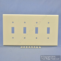 Leviton Light Almond MIDWAY 4-Gang Switch Cover Plate Plastic Wallplate 80512-T