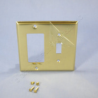 Mulberry 2-Gang Polished Brass Switch GFCI GFI Cover Decorator Wallplate 64432