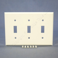 Mulberry White 3-Gang Painted Metal Steel Switch Cover Toggle Wallplate Standard Switchplate 86073