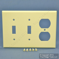 Leviton Almond Switch Plate Duplex Receptacle Outlet Cover Wallplate Switchplate 82021
