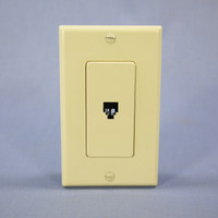 Leviton Ivory Decora Modular Phone Jack w/ Wallplate Telephone 6P6C Type 625F 40638-I