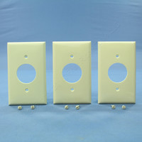 3 Leviton Almond 1.406" UNBREAKABLE Receptacle Wallplates Outlet Covers 80704-A