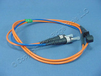 New 1M Leviton Fiber Optic Multi-Mode Duplex Patch Cable Cord MT-RJ ST 498MT-M01