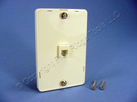 Leviton Almond Wall Phone Mounting Plate Telephone Jack 4-Wire 1-Gang 40914-A