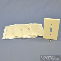 5 Leviton Almond MIDWAY Toggle Switch Cover Wallplate 1-Gang Plastic Switchplates 80501-A