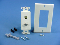 Leviton Almond Decora Quickport CATV Cable & Phone Jack Wallplate F-Type 41658-A