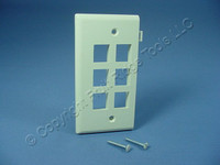 Leviton 1-Gang Almond Quickport 6-Port Sectional Thermoplastic Wallplate Cover 40816-BA