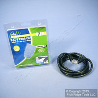 Leviton Black Cat 6+ 7 Ft Ethernet LAN Patch Cord Network Cable Booted Cat6+ AG600-7E