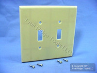 Leviton Ivory JUMBO 2-Gang Toggle Switch Plastic Cover Oversized Wallplate 86109