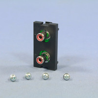 Leviton Black MOS RCA Stereo Audio Wall Jack Wallplate Insert Module 41291-1RE