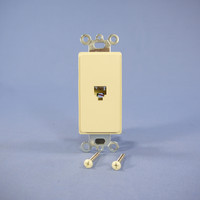 Eagle Ivory Flush Mount 6-Conductor Decorator Voice/Data Modular Wall Jack 3560-6V