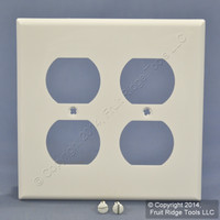 Leviton White 2-Gang Receptacle Wallplate Unbreakable Duplex Outlet Cover 80716-W