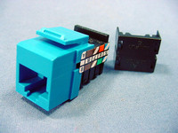 Leviton Blue Keyed Cat 3 Snap-In Quickport Jack Cat3 RJ45 Telephone 41108-KL3