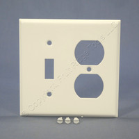 Mulberry White 2-Gang Painted Metal Switch Duplex Receptacle Outlet Wallplate Cover 86532