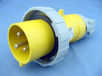Leviton Yellow Watertight Industrial Pin & Sleeve Plug 30A 125VAC IEC 309 330P4W