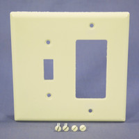 Eagle Almond Mid-Size 2-Gang Combination Decorator Switch Cover GFI Wallplate 2053A