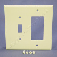 Eagle Almond Mid-Size 2-Gang Combination Decorator Switch Cover GFI Wallplate 2053A