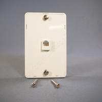 Cooper White 4-Conductor Telephone Jack 1G Wall Mounting Plate Type 630A 3521-4W