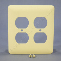 Mulberry Princess Ivory Wrinkle 2-Gang Painted Metal Receptacle Wallplate Duplex Outlet Cover 79102