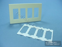 Leviton Ivory 4-Gang Midway Size Decora Screwless Wallplate Cover GFCI GFI SJ264-SI