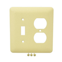 Mulberry Princess 2-Gang Ivory Wrinkle Finish Combination Toggle Switch Duplex Outlet Cover Receptacle Wallplate 79532