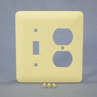Mulberry Princess Ivory Wrinkle 2-Gang Painted Metal Switch Duplex Receptacle Maxi Mid-Size Wallplate Cover 79532