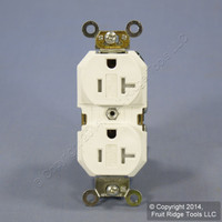 Leviton White COMMERCIAL Tamper Resistant Duplex Receptacle Outlet NEMA 5-20R 20A 125V TBR20-W Bulk