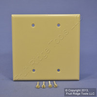New Leviton Ivory 2-Gang Blank MIDWAY Wallplate Thermoset Plastic Cover 80525-I