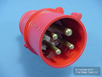 Leviton Industrial Grade Pin & Sleeve Splashproof Plug 32A 380/415V SP432P6