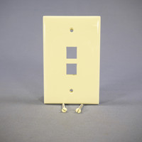 Leviton Almond Large Midway Quickport 2-Port Flush Mount Wallplate 1-Gang 41091-2AN