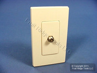 Leviton Light Almond Decora Wallplate Insert F-Type Coaxial Cable Video Jack 80381-T