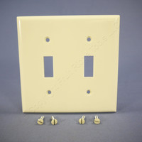 Cooper Almond Residential 2-Gang Toggle Switch Cover Wallplate Switchplate 2139A