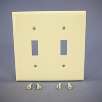 Cooper Almond Residential 2-Gang Toggle Switch Cover Wallplate Switchplate 2139A