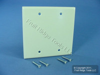 Leviton Almond 2-Gang Blank Cover Plastic Box Mount Thermoset Wallplate 82025