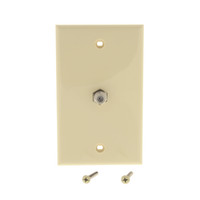 Leviton Almond Cable Jack Wallplate Coaxial Video F-Type Gold Connector 40981-A