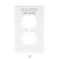 Unbreakable Leviton White ISOLATED GROUND Receptacle Wallplate 80703-IGW