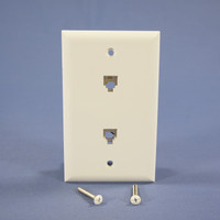 Eagle White Flush Mount Type 625B4 4-Conductor Two Telephone Jacks Wallplate 2546-4W