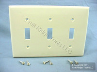 Leviton Unbreakable Almond 3-Gang Switch Cover Wall Plate Switchplate 80711-A
