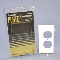 Leviton White End Sectional Duplex Receptacle Outlet Wallplate Cover 40895-WE