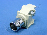 Leviton Ivory Quickport Snap-In BNC Video Connector Jack Female Nickel Plated 41084-BIF