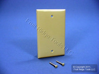 Leviton Ivory 1-Gang Blank Unbreakable Wall Plate Box Mount Nylon Cover 80714-I