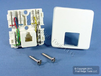 Leviton White 6-Wire Surface Mount Phone Jack Telephone C2645-W