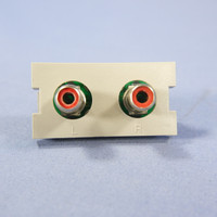 Leviton Gray MOS RCA Stereo Audio Wall Jack 1G Wallplate Insert Module 41291-1RG