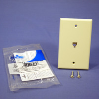 Leviton Almond 4-Conductor 625B4 Flush Mount Phone Jack Wallplate 6P4C 40949-A